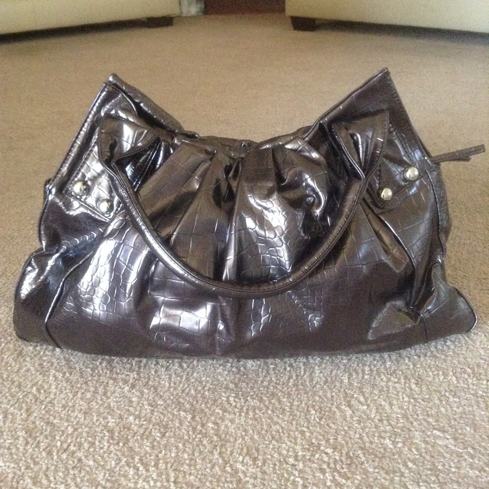 New Brown Metallic Shoulder Bag